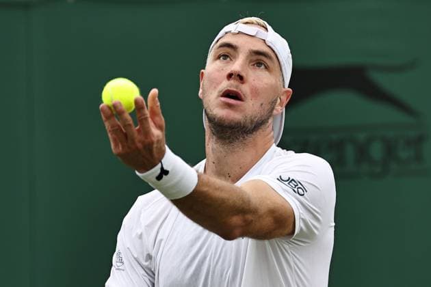 Jan Lennard Struff, GER, during first round of 2024 All England Lawn Tennis Championships at Wimbledon, gentlemens singles, London, 01 07 2024