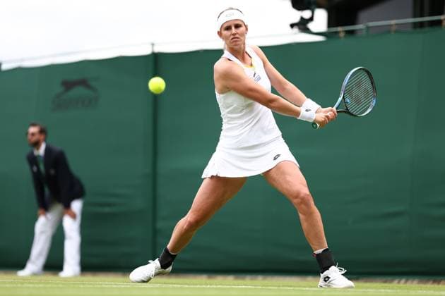 1st July 2024; All England Lawn Tennis and Croquet Club, London, England; Wimbledon Tennis Tournament, Day 1; Greet Minnen (BEL) in action during her first round match against Heather Watson (GBR)  ActionPlus12662344 ShaunxBrooks