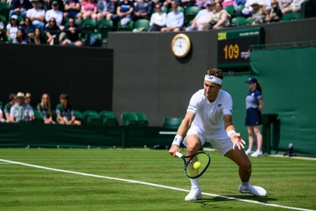240701 Casper Ruus of Norway competes in a first round singles tennis match during day 1 of Wimbledon on July 1, 2024 in London Photo Jesper Zerman BILDBYRAN kod JZ JZ0547 tennis wimbledon day 1 bbeng  Copyright: JESPERxZERMAN BB240701JZ001