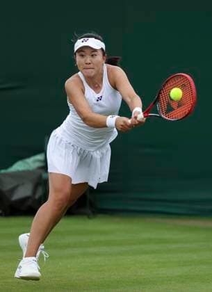 (240701) -- LONDON, July 1, 2024 -- Zhu Lin hits a return during the women s singles first round match between Zhu Lin of China and Irina-Camelia Begu of Romania at Wimbledon tennis Championship in London, Britain, on July 1, 2024. ) (SP)BRITAIN-LONDON-TENNIS-WIMBLEDON-DAY 1 HanxYan 