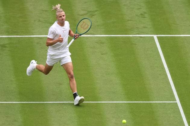 Mark Lajal of Estonia Wimbledon Tennis Championships, Day 1, The All England Lawn Tennis and Croquet Club, London, UK - 01 Jul 2024  Copyright: xEllaxLing Shutterstockx 14565035g
