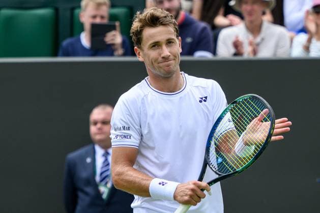 240701 Casper Ruud of Norway after competing in a first round singles tennis match during day 1 of Wimbledon on July 1, 2024 in London Photo Jesper Zerman BILDBYRAN kod JZ JZ0547 tennis wimbledon day 1 bbeng jubel  Copyright: JESPERxZERMAN BB240701JZ036