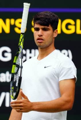 Carlos Alcaraz during his first round match Wimbledon Tennis Championships, Day 1, The All England Lawn Tennis and Croquet Club, London, UK - 01 Jul 2024  Copyright: xJavierxGarcia Shutterstockx 14565033dh