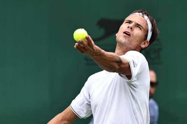 Daniel Altmaier, GER, during first round of 2024 All England Lawn Tennis Championships at Wimbledon, gentlemens singles, London, 01 07 2024