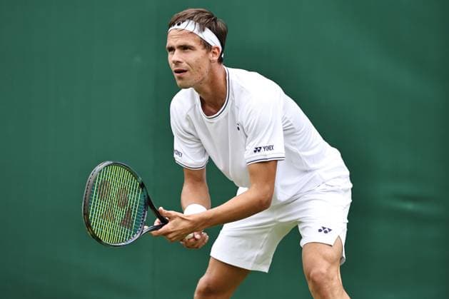 Daniel Altmaier, GER, during first round of 2024 All England Lawn Tennis Championships at Wimbledon, gentlemens singles, London, 01 07 2024
