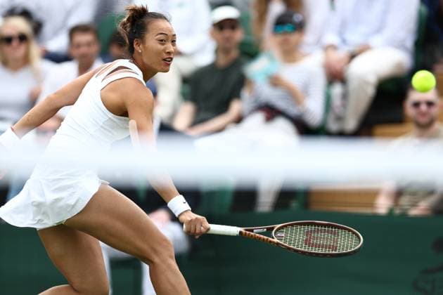 Qinwen Zheng of China Wimbledon Tennis Championships, Day 1, The All England Lawn Tennis and Croquet Club, London, UK - 01 Jul 2024  Copyright: xJamesxMarsh Shutterstockx 14565034bw