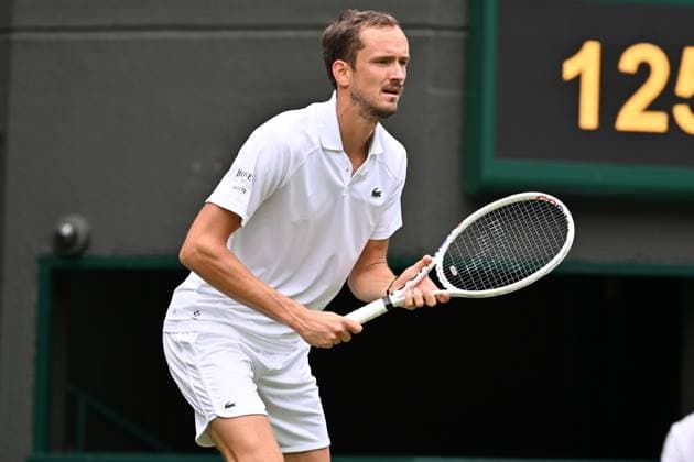 Daniil Medvedev of Russia plays Aleksandar Kovacevic of the United States of America plays in the first round of the Wimbledon tennis mens singles championships held at the All England Lawn Tennis & Croquet Club Featuring: Daniil Medvedev Where: London, United Kingdom When: 08 Jul 2024 Credit: Ray Tang Cover Images **STRICTLY EDITORIAL USE ONLY** EDITORIAL USE ONLY. RESTRICTED TO NEWSPAPERS BASED IN THE UK Copyright: xx coverimg53903479