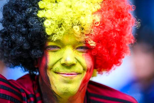 France v Belgium Round of 16 - UEFA EURO, EM, Europameisterschaft,Fussball 2024 DUSSELDORF, GERMANY - JULY 01 : Belgium fans before the game during the UEFA EURO 2024 European Football Championship tournament round of 16 match between France and Belgium at Dusseldorf Arena on July 1, 2024 in Dusseldorf, Germany, 01 07 2024 Dusseldorf Germany  Copyright: xVincentxKalutx
