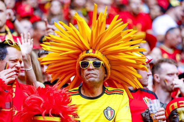DUSSELDORF, Dusseldorf Arena ,01-07-2024 , European Football Championship Euro2024, round of 16 match no.42 between France and Belgium, Fans of Belgium France - Belgium (Euro2024)  x25652815x Copyright: