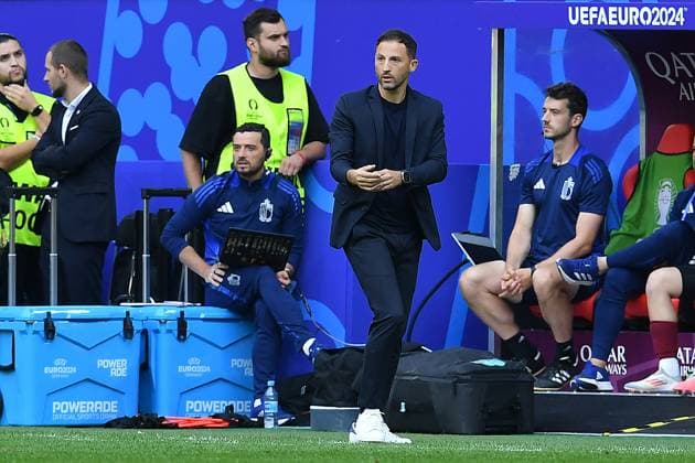 Soccer UEFA EURO 2024 Round of 16 France Belgium on 01 07 2024 at the Düsseldorf Arena in Düsseldorf Domenico Tedesco Coach Head Coach Belgium xRx