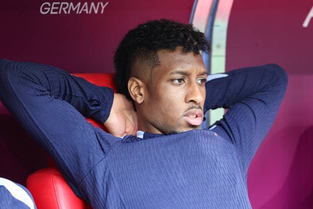 Euro 2024 France Belgium on 01 07 2024 at the Arena Düsseldorf in Duesseldorf Kingsley Coman France 20 on the bench MH