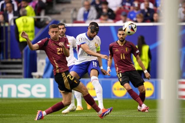 Kylian Mbappe of France during the Euro 2024 round of 16 soccer match between France and Belgium at the Esprit Arena - Dusseldorf, Germany - Monday 1, July, 2024. - Soccer.  Copyright: xFabioxFerrari LaPressex
