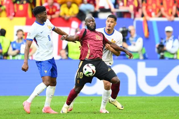 France v Belgium Round of 16 - UEFA EURO, EM, Europameisterschaft,Fussball 2024 DUSSELDORF, GERMANY - JULY 01 : Lukaku Romelu forward of Belgium in action during the UEFA EURO 2024 European Football Championship tournament round of 16 match between France and Belgium at Dusseldorf Arena on July 1, 2024 in Dusseldorf, Germany, 01 07 2024 Dusseldorf Germany  Copyright: xVincentxKalutx