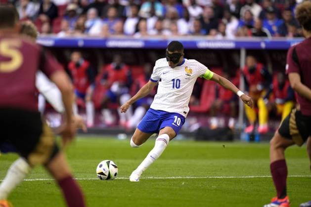 Kylian Mbappe of France during the Euro 2024 round of 16 soccer match between France and Belgium at the Esprit Arena - Dusseldorf, Germany - Monday 1, July, 2024. - Soccer.  Copyright: xFabioxFerrari LaPressex