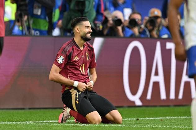 240701 EURO2024 FRANCE VS BELGIUM Yannick Carrasco (11) of Belgium reacts during a soccer game between the national teams of France, called les Bleus and Belgium, called the Red Devils in a round of 16 knock out game of the UEFA EURO, EM, Europameisterschaft,Fussball 2024 tournament , on Monday 1 July 2024 in Dusseldorf , Germany . photo sportpix David Catry Dusseldorf GERMANY  Copyright: xx 471625