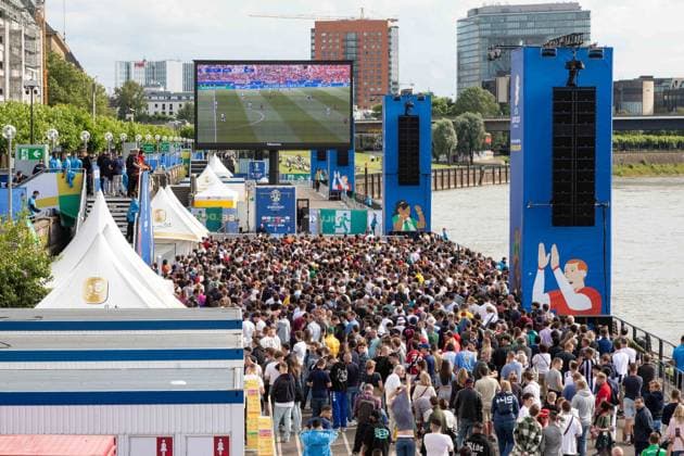EURO 2024, France - Belgium, public viewing in the Burgplatz fan zone in Düsseldorf