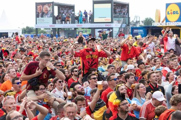 Fan Zone Burgplatz and Rheinufer in Düsseldorf Public Viewing UEFA EURO 2024 France vs. Belgium 01 07 2024 Fan Zone Burgplatz and Rheinufer in Düsseldorf Public Viewing UEFA EURO 2024 France vs. Belgium on 01 07 2024, Düsseldorf Copyright: xBEAUTIFULxSPORTS KennyxBeelex