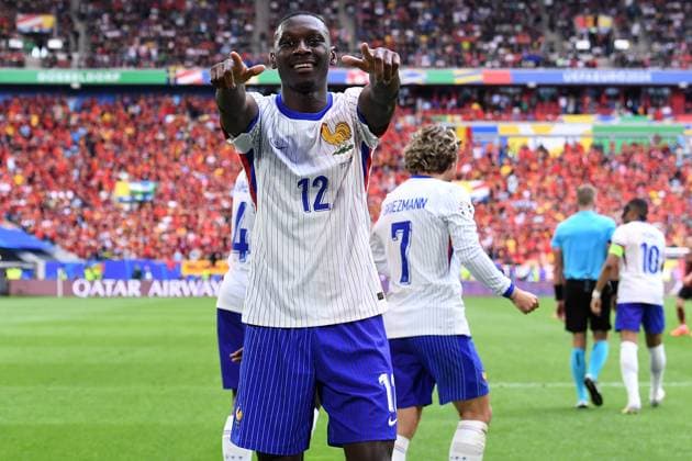 Soccer UEFA EURO 2024 Round of 16 France Belgium on 01 07 2024 at Düsseldorf Arena in Düsseldorf Goal celebration Goal to 1 0 by Randal Kolo Muani France Own goal Jan Vertonghen Belgium xRx