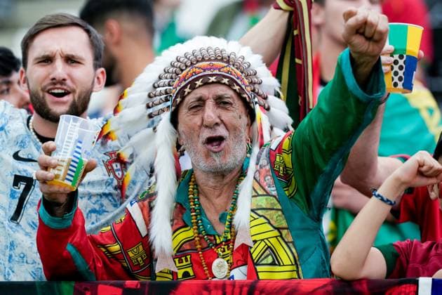 Frankfurt, Germany, July 1st 2024: Fan of Portugal cheering on his team during the UEFA EURO, EM, Europameisterschaft,Fussball 2024 Germany Round 16 football match between Portugal and Slovenia at Frankfurt Arena in Frankfurt, Germany. (Daniela Porcelli SPP)  Copyright: xDanielaxPorcellix xSPPx spp-en-DaPoSp-20240701-_DP10270