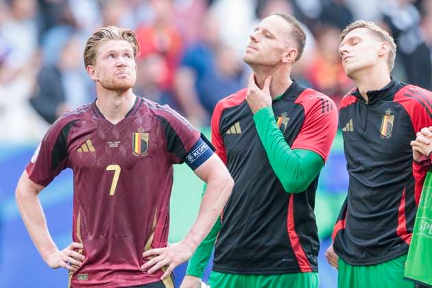 UEFA EURO 2024 France Belgium 01 07 2024 Kevin De Bruyne Belgium, 7 UEFA EURO 2024 Round of 16 France Belgium Düsseldorf Arena, Düsseldorf on 01 07 2024 Copyright: xBEAUTIFULxSPORTS Meuselx