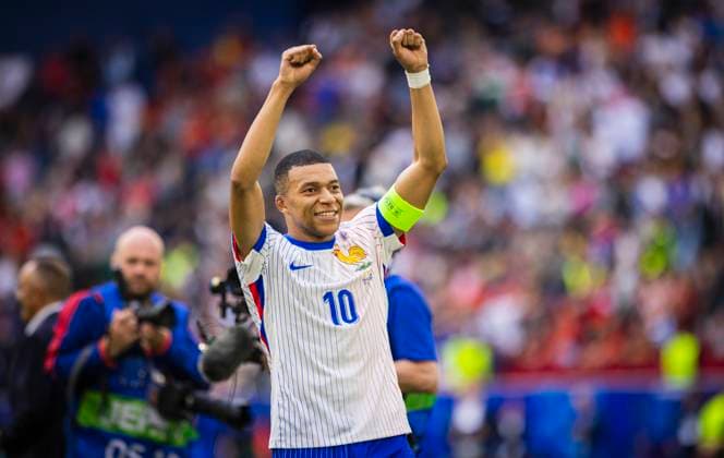Dusseldorf, Germany 01st Jul 2024 Final jubilation Kylian Mbappe FRA France Belgium France Belgium 01 07 2024