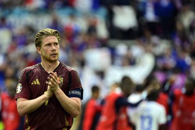 Belgium s Kevin De Bruyne looks dejected after a soccer game between France and Belgian national soccer team Red Devils, Monday 01 July 2024 in Dusseldorf, Germany, the Round of 16 game in the UEFA EURO, EM, Europameisterschaft,Fussball 2024 European championships. DIRKxWAEM  x95652891x