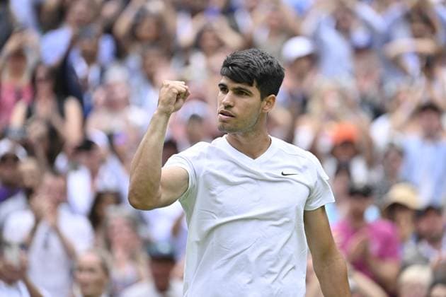 Tennis : Wimbledon 2024 - England - Carlos Alcaraz - Espagne Tennis : Wimbledon 2024 - England - 01 07 2024 ChrysleneCaillaud Panoramic 