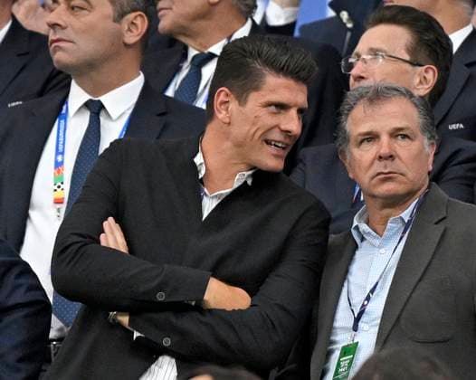 01 07 2024, Football UEFA EURO 2024, Round of 16, Portugal Slovenia, in the Frankfurt Arena Frankfurt am Main, Mario Gomez and Andreas Möller both Germany