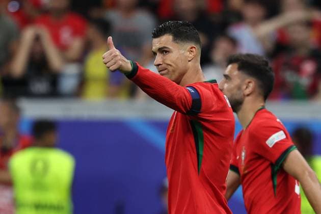 Frankfurt Arena Frankfurt am Main, UEFA EURO 2024 Germany, Monday 1 Jul 2024 Round of 16, Portugal Slovenia, Thumbs up Cristiano Ronaldo Portugal Copyright: JoaquimxFerreira