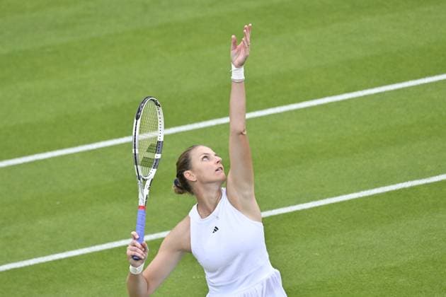 Tennis : Wimbledon 2024 - England - Karolina Pliskova - Republic Tcheque Tennis : Wimbledon 2024 - England - 01 07 2024 ChrysleneCaillaud Panoramic 