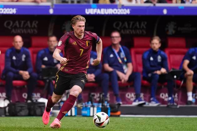 France v Belgium: Round of 16 - UEFA EURO, EM, Europameisterschaft,Fussball 2024 Kevin De Bruyne attacking midfield of Belgium and Manchester City during the UEFA EURO 2024 round of 16 match between France and Belgium at Düsseldorf Arena on July 1, 2024 in Dusseldorf, Germany. Dusseldorf Germany  Copyright: xJosexBretonx originalFilename:bretonhernandez-francevb240701_nptfV.jpg