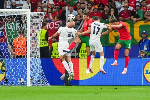 Vanja Drkusic Slovenia, Slovenia, 21 clears Frankfurt 01 07 2024 Portugal vs Slovenia, EURO2024, M41 Round of 16, EM Arena Frankfurt