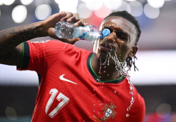 Germany Soccer Euro 2024 Portugal - Slovenia 8720765 01.07.2024 Portugal s Rafael Leao is seen before the UEFA EURO, EM, Europameisterschaft,Fussball 2024 round of 16 soccer match between Portugal and Slovenia at the Frankfurt Arena in Frankfurt am Main, Germany. Alexey Filippov Sputnik Germany  Copyright: xAlexeyxFilippovx