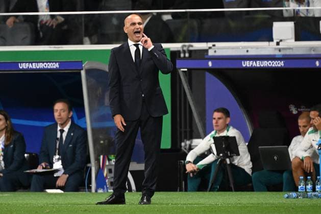 01 07 2024, xjhx, European Football Championship 2024 1 8 Final, Portugal Slovenia emspor, v l Coach Head Coach Roberto Martinez Montoliu Portugal UEFA REGULATIONS PROHIBIT ANY USE OF PHOTOGRAPHS as IMAGE SEQUENCES and or QUASI VIDEO Frankfurt am Main