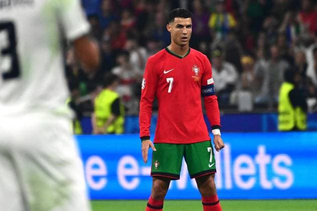 Frankfurt am Main, Germany, June 01st 2024: Cristiano Ronaldo of Portugal (C) during the UEFA EURO, EM, Europameisterschaft,Fussball 2024 Round of 16 football match between Portugal and Slovenia at Frankfurt Arena, Frankfurt am Main, Germany. (Natasa Kupljenik SPP)  Copyright: xNatasaxKupljenikx xSPPx spp-en-NaKuSp-IKO_1759