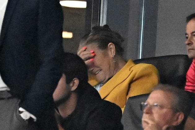 01 07 2024, xscotx, Football EM 2024 Round of 16, Portugal Slovenia, emspor, v l Maria Dolores dos Santos Aveiro, the mother of Christiano Ronaldo Portugal cries in the stands after missing a penalty kick Frankfurt am Main