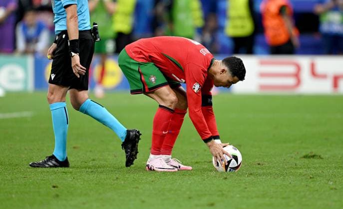 Football Euro 2024 Round of 16 01 07 2024 Portugal Slovenia Cristiano Ronaldo Portugal misses the penalty kick