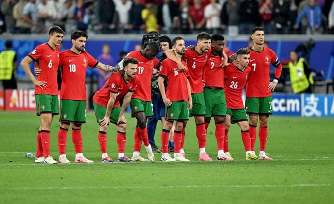 Football Euro 2024 Round of 16 01 07 2024 Portugal Slovenia Portugal Team tense while taking penalties