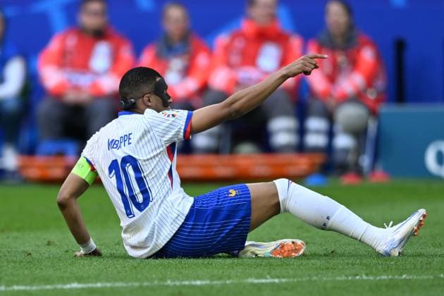Kylian Mbappe (France) during the UEFA EURO, EM, Europameisterschaft,Fussball Germany 2024 match between France 1-0 Belgium at Dusseldorf Arena on July 01, 2024 in Dusseldorf , Germany. Noxthirdxpartyxsales  (258328470)