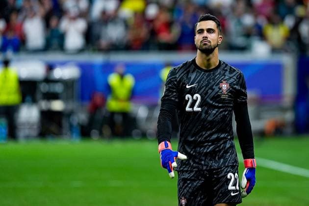 Frankfurt, Germany, July 1st 2024: Diego Costa (22 Portugal) after his save during the penalty shootout looking on during the UEFA EURO, EM, Europameisterschaft,Fussball 2024 Germany Round 16 football match between Portugal and Slovenia at Frankfurt Arena in Frankfurt, Germany. (Daniela Porcelli SPP)  Copyright: xDanielaxPorcellix xSPPx spp-en-DaPoSp-20240701-_DP23628