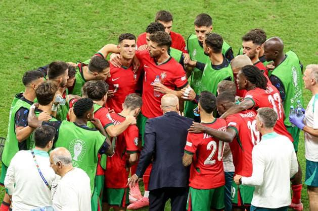 Cristiano Ronaldo of Portugal is consoled after missing a penalty Portugal v Slovenia, UEFA European Championship, EM, Europameisterschaft 2024, Round of 16, Football, Frankfurt Arena, Frankfurt, Germany - 01 Jul 2024 EDITORIAL USE ONLY No use with unauthorised audio, video, data, fixture lists, club league logos or live services. Online in-match use limited to 120 images, no video emulation. No use in betting, games or single club league player publications. Copyright: xPaulxCurrie Shutterstockx 14566636fo