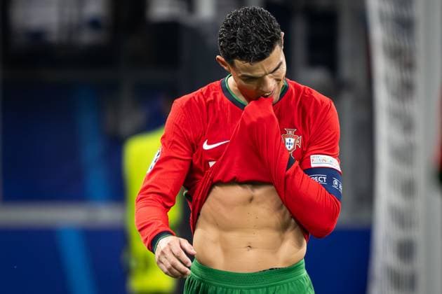 (240702) -- FRANKFURT, July 2, 2024 -- Cristiano Ronaldo of Portugal reacts during the UEFA EURO, EM, Europameisterschaft,Fussball 2024 Round of 16 match between Portugal and Slovenia in Frankfurt, Germany on July 1, 2024. ) (SP)GERMANY-FRANKFURT-FOOTBALL-EURO 2024-PORTUGAL VS SLOVENIA XiaoxYijiu 
