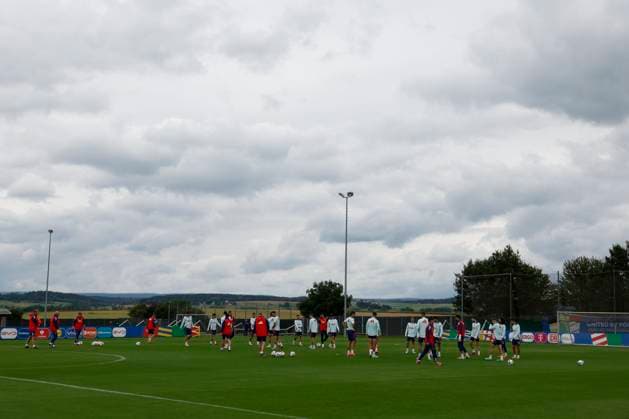 EURO 2024, Nationalteam Spanien Training Spain s players attend a training session in Donaueschingen, Germany, 02 July 2024.. Spain will face Germany in their Euro2024 quarter final soccer match on 05 July. Spain s training session !ACHTUNG: NUR REDAKTIONELLE NUTZUNG!  Copyright: xJ.J.xGuillenx GRAF508 20240702-55014036061_1