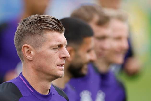 Germany s player Toni Kroos attends a training session held in Herzogenaurach, on 02 July 2024. Germany will face Spain in the Euro2024 quarter final match on the upcoming 05 July. Training session of Germany !ACHTUNG: NUR REDAKTIONELLE NUTZUNG!  Copyright: xALBERTOxESTEVEZx GRAF576 20240702-55014036626_1