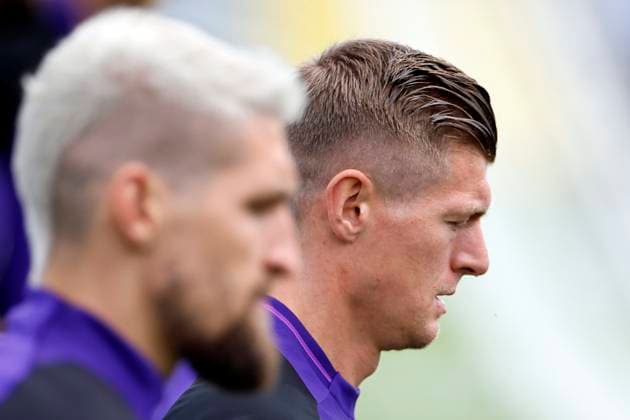 Germany s player Toni Kroos attends a training session held in Herzogenaurach, on 02 July 2024. Germany will face Spain in the Euro2024 quarter final match on the upcoming 05 July. Training session of Germany !ACHTUNG: NUR REDAKTIONELLE NUTZUNG!  Copyright: xALBERTOxESTEVEZx GRAF577 20240702-55014036628_1