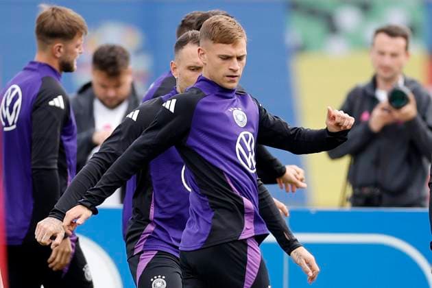 Germany s player Joshua Kimmich attends a training session held in Herzogenaurach, on 02 July 2024. Germany will face Spain in the Euro2024 quarter final match on the upcoming 05 July. Training session of Germany !ACHTUNG: NUR REDAKTIONELLE NUTZUNG!  Copyright: xALBERTOxESTEVEZx GRAF599 20240702-55014036726_1