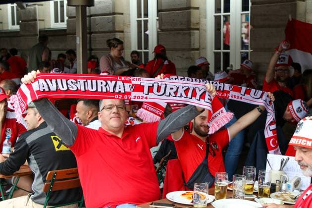 EURO 2024, Austria - Turkey, fans in the city centre of Leipzig