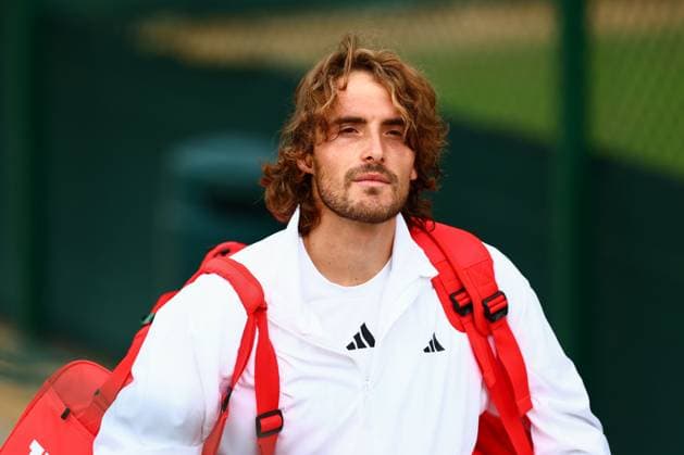 Stefanos Tsitsipas arrives for practice Wimbledon Tennis Championships, Day 2, The All England Lawn Tennis and Croquet Club, London, UK - 02 Jul 2024  Copyright: xJamesxMarsh Shutterstockx 14567680ai