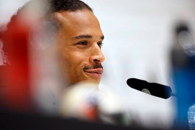 Germany s player Leroy Sane attends a press conference, PK, Pressekonferenz following a training session of the team held in Herzogenaurach, Germany, on 02 July 2024. Germany will face Spain in the Euro2024 quarter final match on the upcoming 05 July. Press conference of Sane !ACHTUNG: NUR REDAKTIONELLE NUTZUNG!  Copyright: xALBERTOxESTEVEZx GRAF656 20240702-55014037689_1