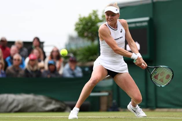 2nd July 2024; All England Lawn Tennis and Croquet Club, London, England; Wimbledon Tennis Tournament, Day 2; Harriet Dart (GBR) in action during her first round match against Zhuoxuan Bai (CHN)  ActionPlus12662575 ShaunxBrooks